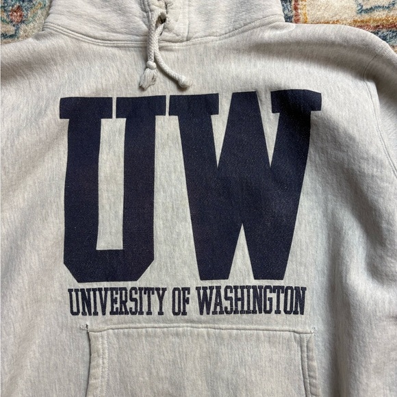 Vintage Washington Huskies Pro Weave Distressed Pullover Hoodie Large - Picture 4 of 9
